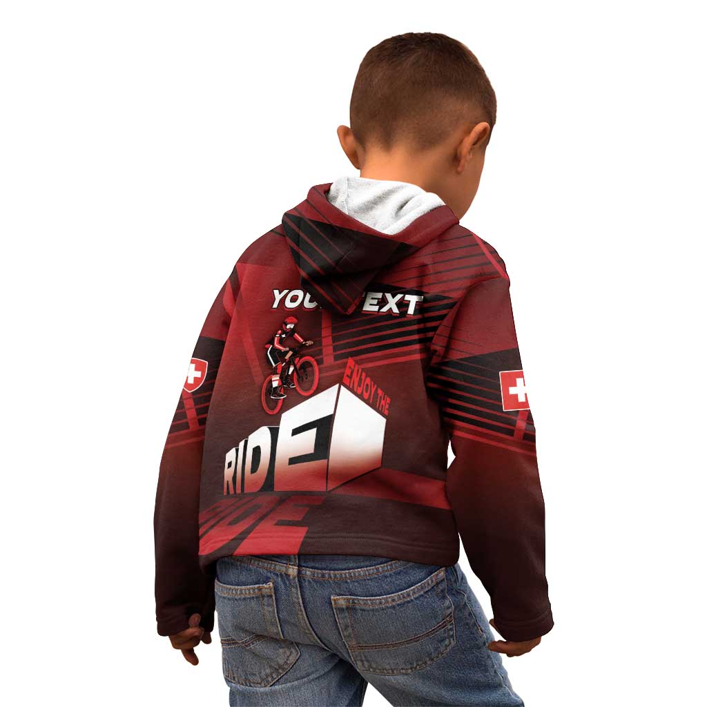 Personalized Switzerland Cycling Kid Hoodie Sporty Style - Wonder Print Shop