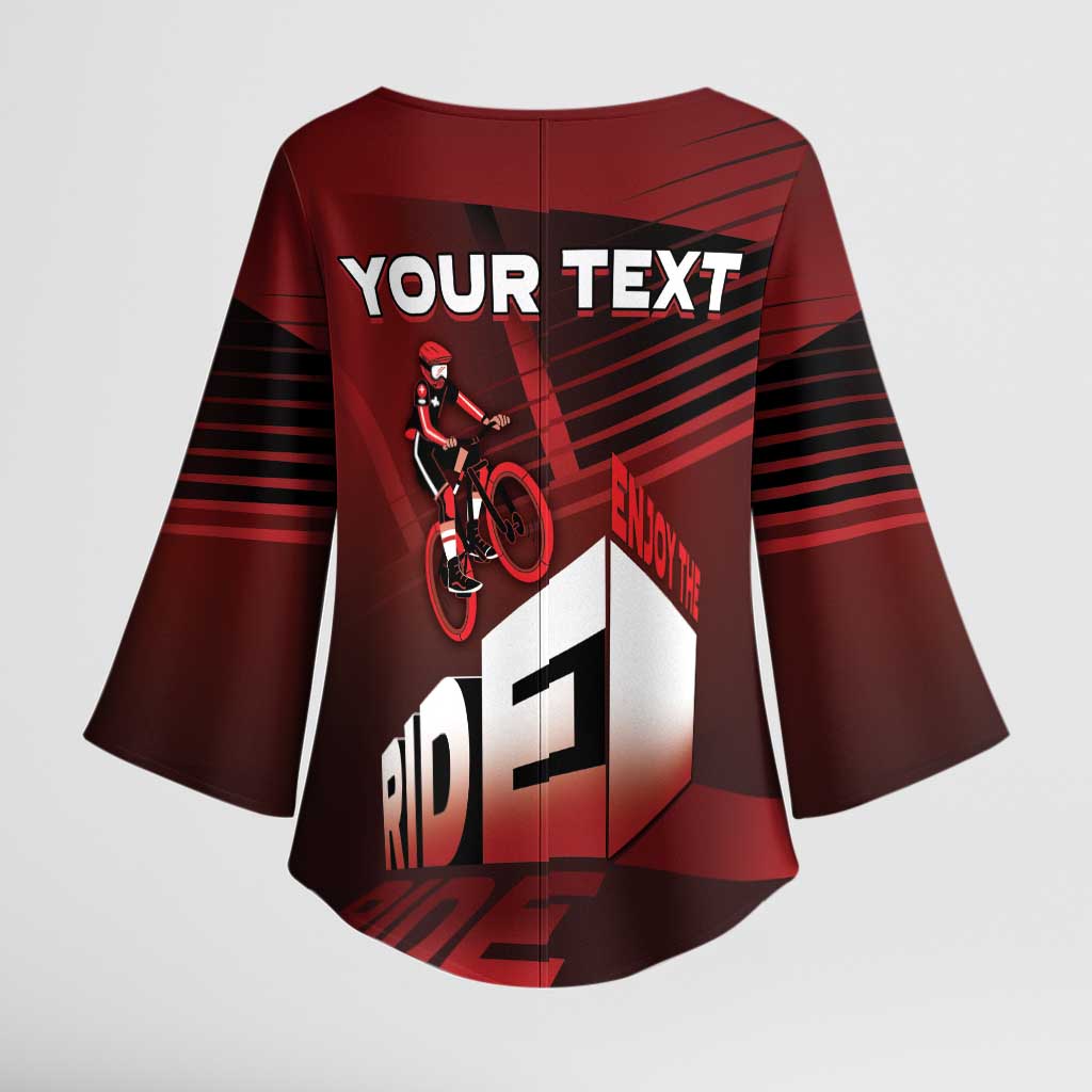 Personalized Switzerland Cycling Kimono Sleeve Blouse Sporty Style - Wonder Print Shop