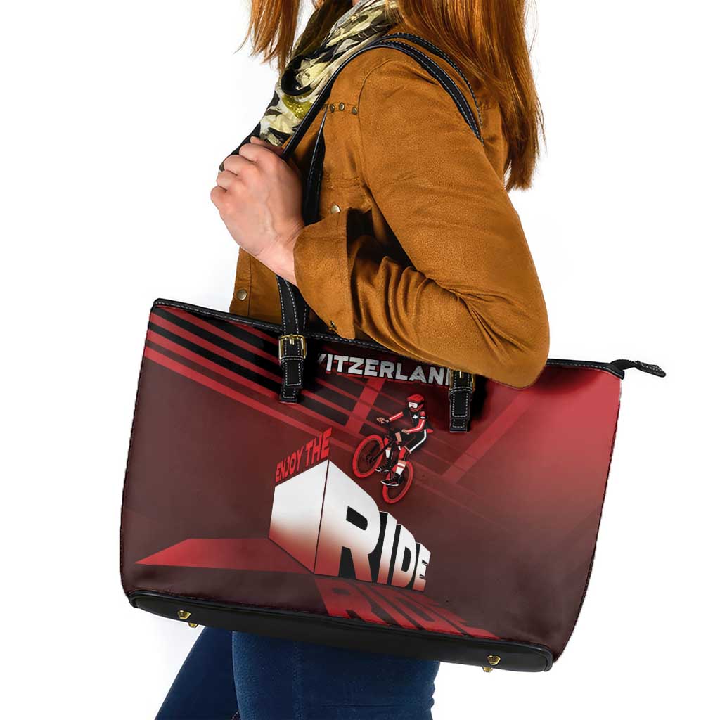 Switzerland Cycling Leather Tote Bag Sporty Style - Wonder Print Shop