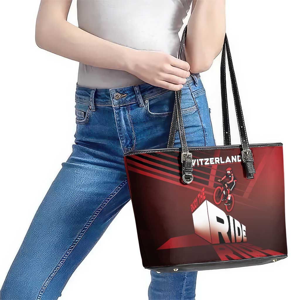 Switzerland Cycling Leather Tote Bag Sporty Style - Wonder Print Shop