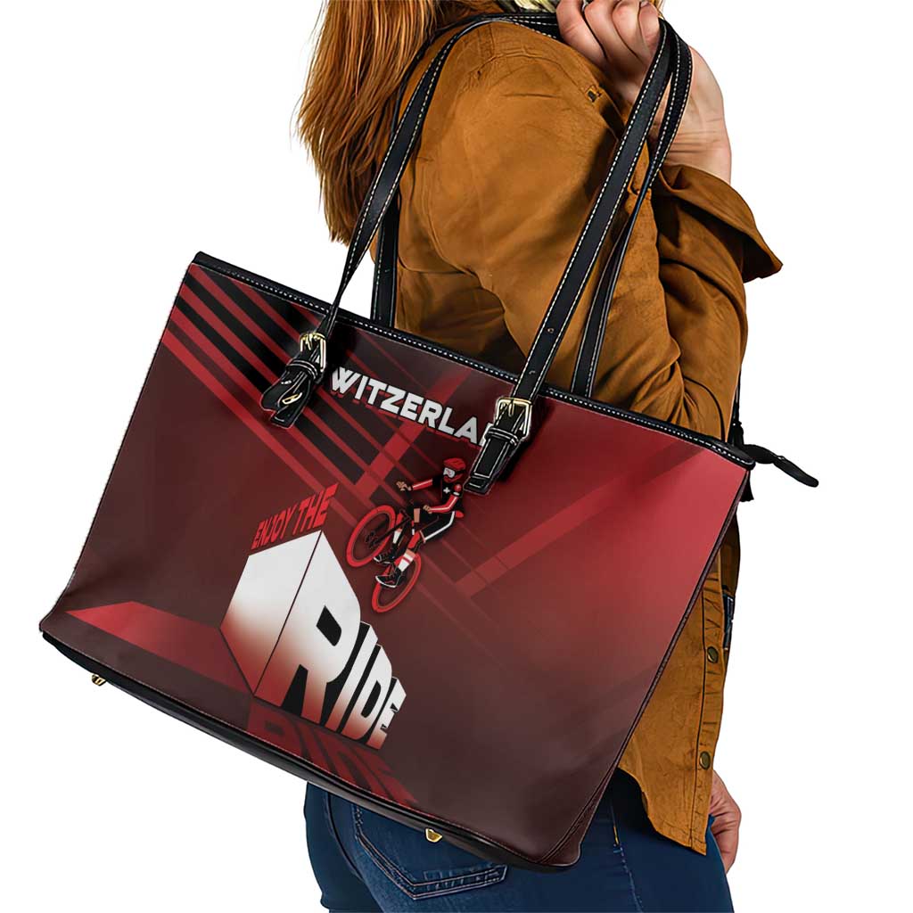 Switzerland Cycling Leather Tote Bag Sporty Style - Wonder Print Shop