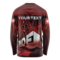 Personalized Switzerland Cycling Long Sleeve Shirt Sporty Style - Wonder Print Shop