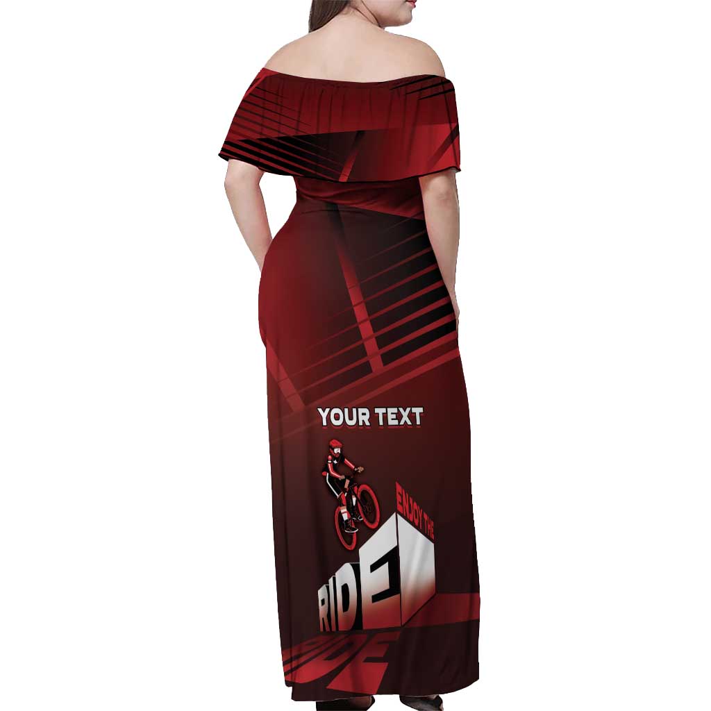 Personalized Switzerland Cycling Off Shoulder Maxi Dress Sporty Style - Wonder Print Shop