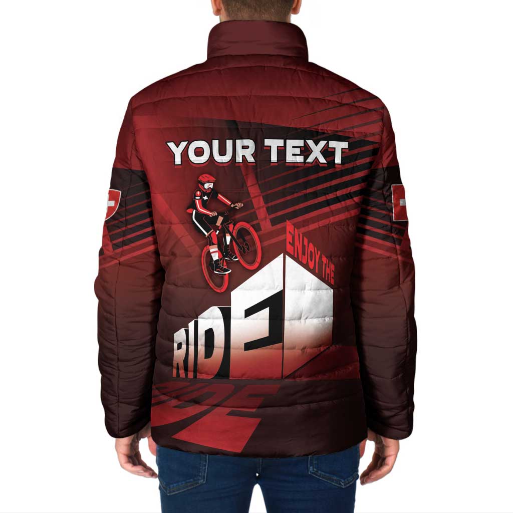 Personalized Switzerland Cycling Padded Jacket Sporty Style - Wonder Print Shop