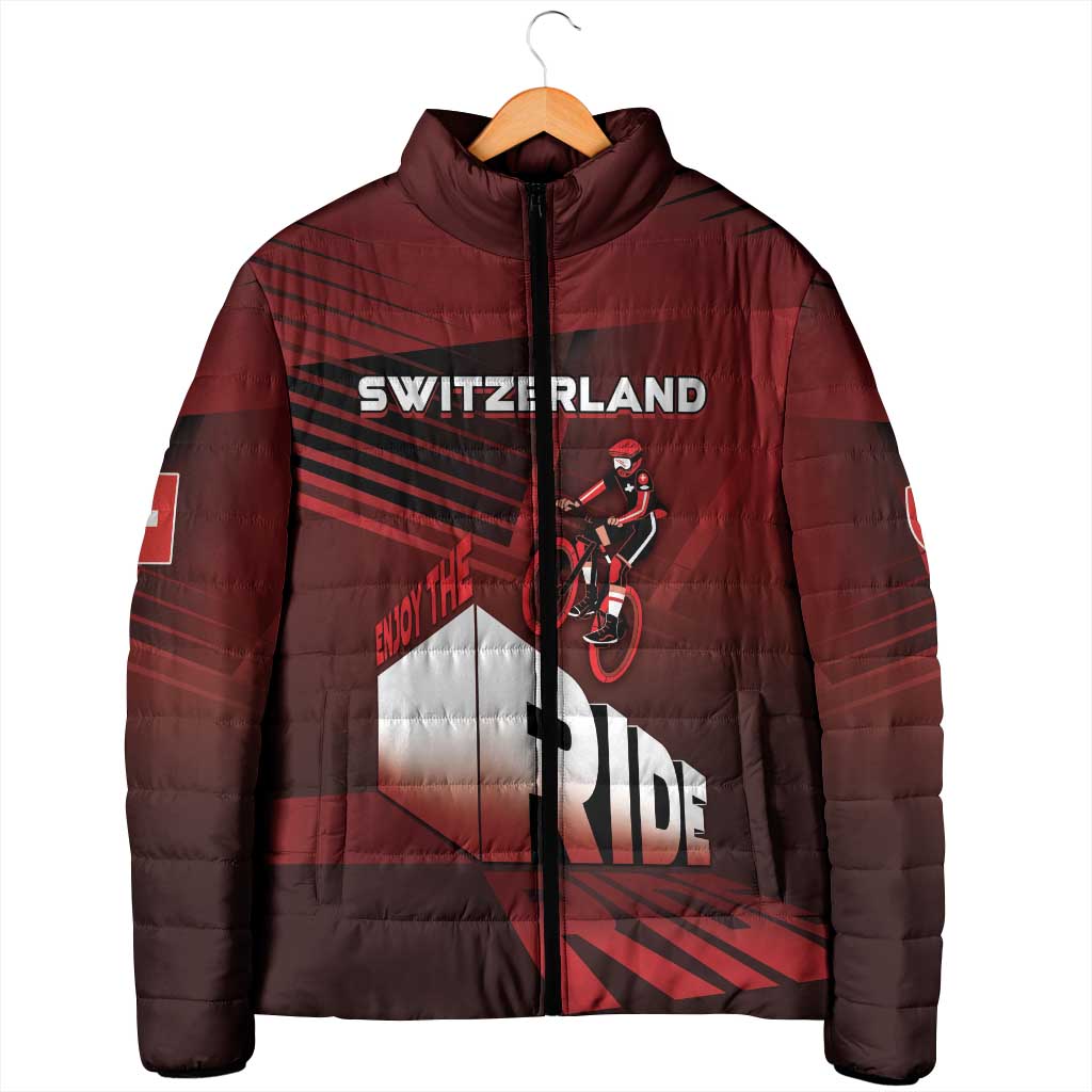Personalized Switzerland Cycling Padded Jacket Sporty Style - Wonder Print Shop