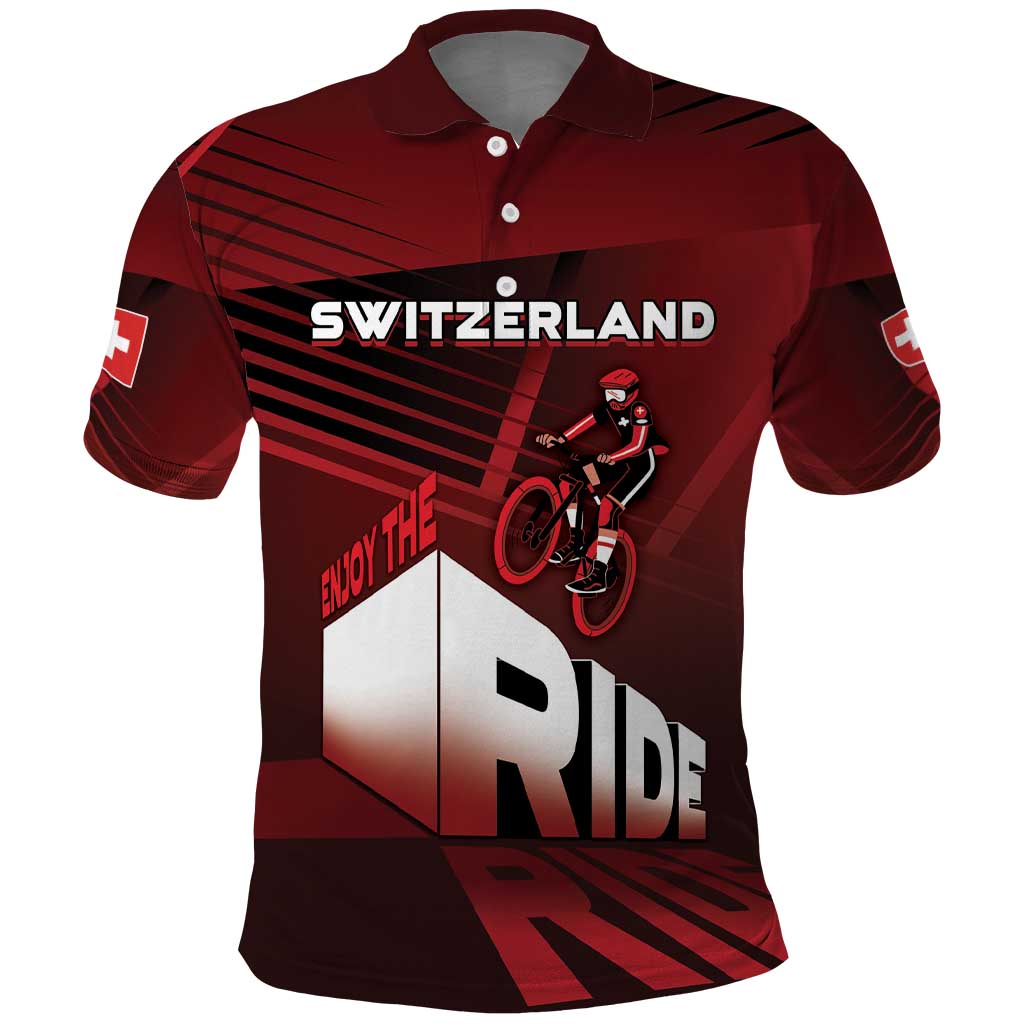 Personalized Switzerland Cycling Polo Shirt Sporty Style - Wonder Print Shop
