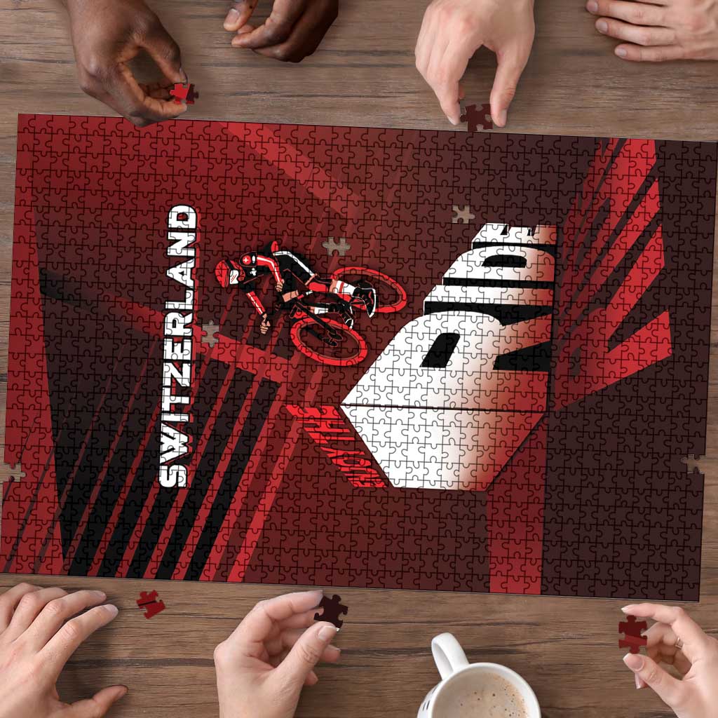 Switzerland Cycling Puzzle Sporty Style - Wonder Print Shop