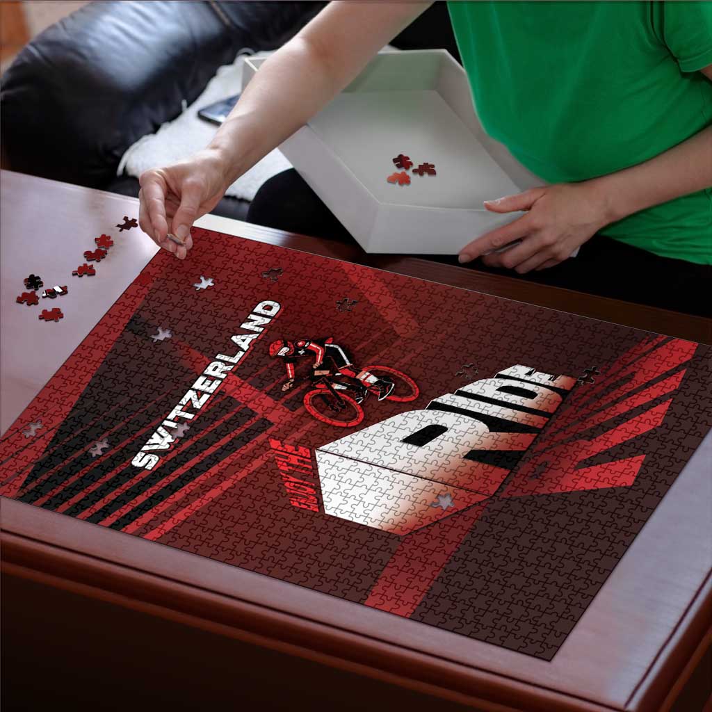 Switzerland Cycling Puzzle Sporty Style - Wonder Print Shop
