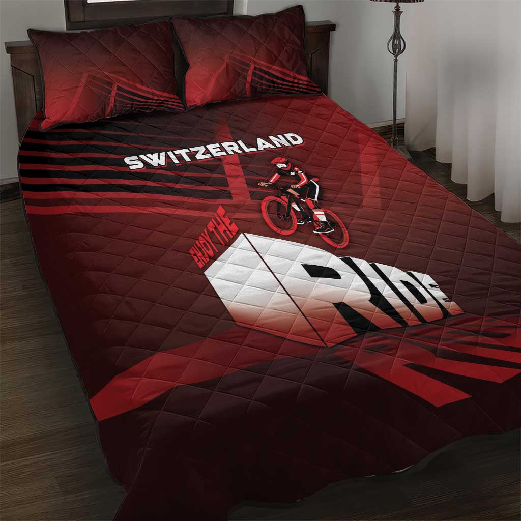 Switzerland Cycling Quilt Bed Set Sporty Style - Wonder Print Shop