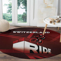 Switzerland Cycling Round Carpet Sporty Style - Wonder Print Shop