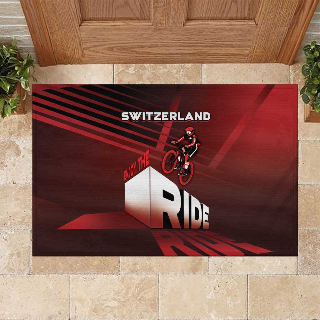 Switzerland Cycling Rubber Doormat Sporty Style - Wonder Print Shop