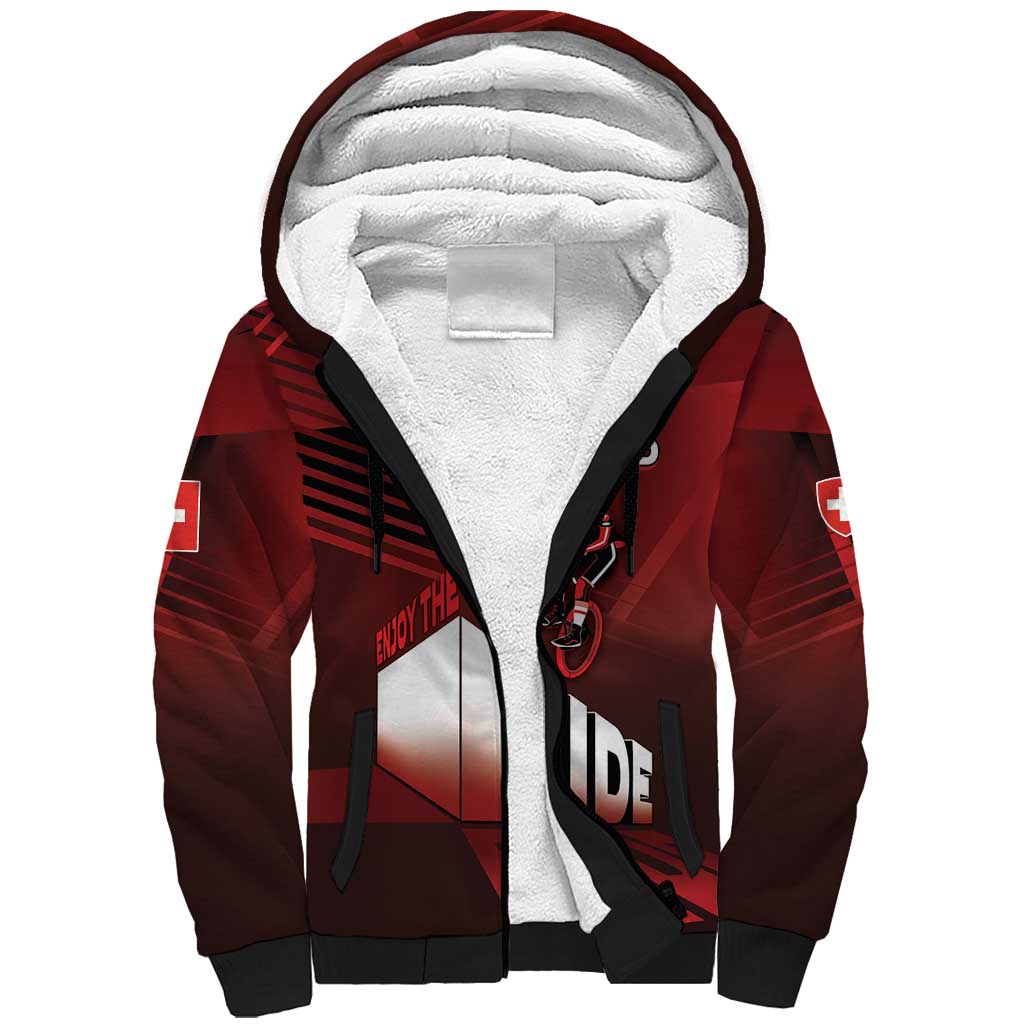 Personalized Switzerland Cycling Sherpa Hoodie Sporty Style - Wonder Print Shop