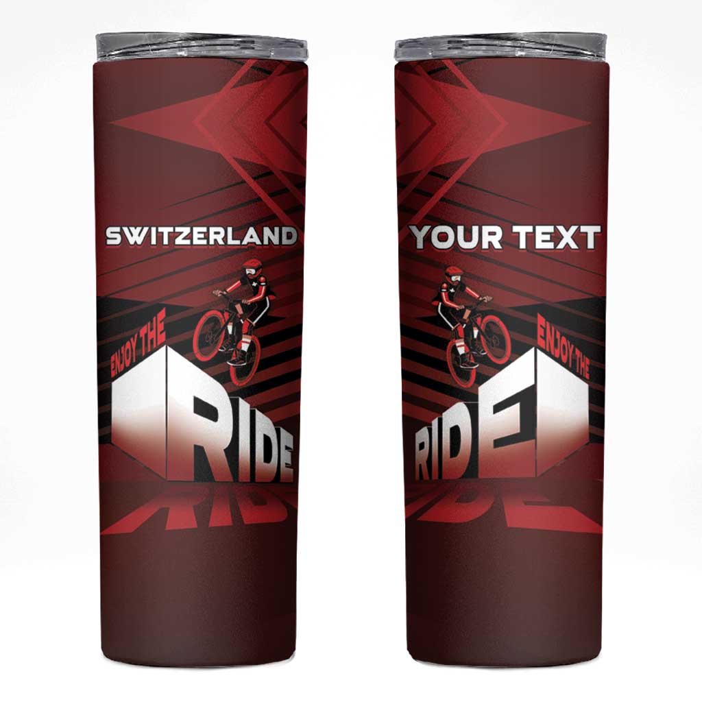 Personalized Switzerland Cycling Skinny Tumbler Sporty Style - Wonder Print Shop