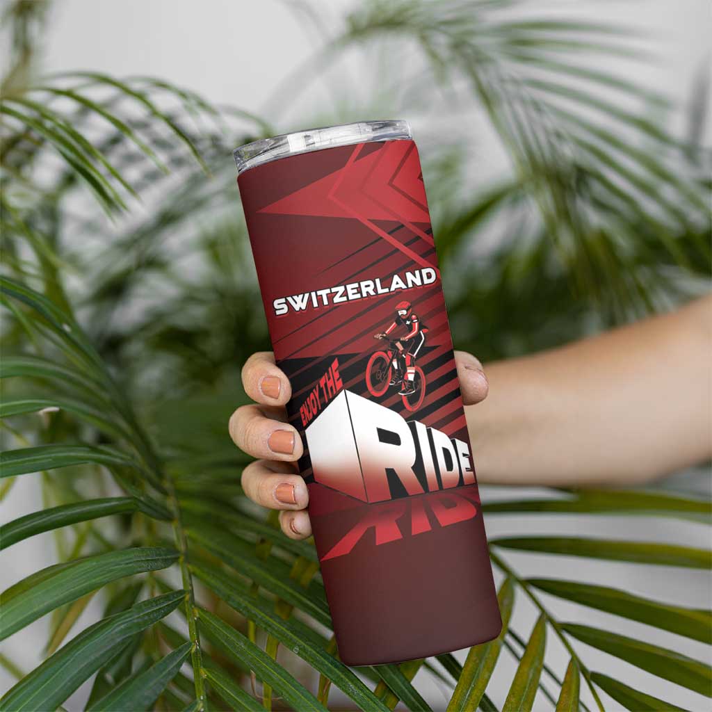 Personalized Switzerland Cycling Skinny Tumbler Sporty Style - Wonder Print Shop