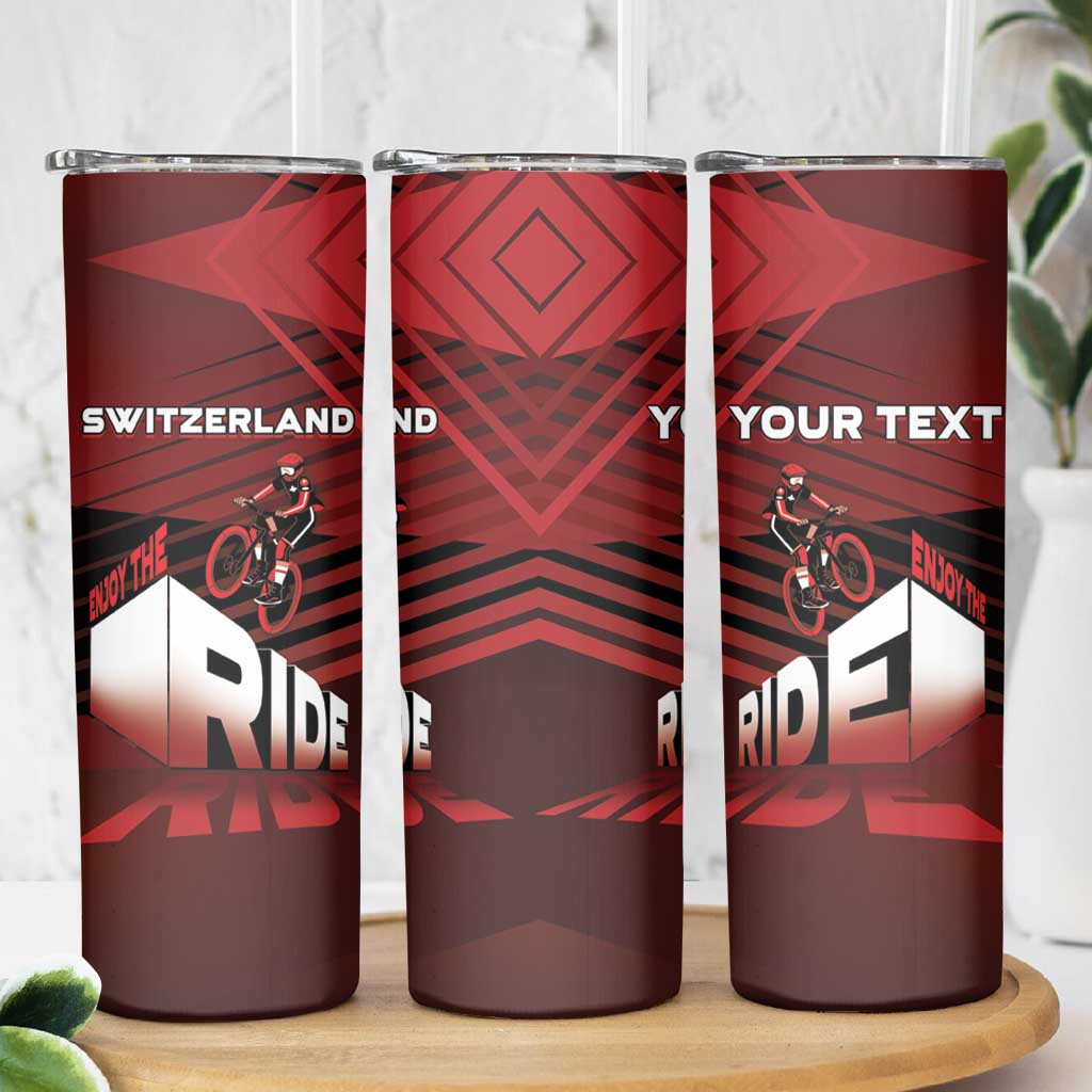 Personalized Switzerland Cycling Skinny Tumbler Sporty Style - Wonder Print Shop