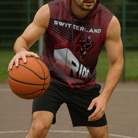 Personalized Switzerland Cycling Sleeveless Hoodie Sporty Style - Wonder Print Shop