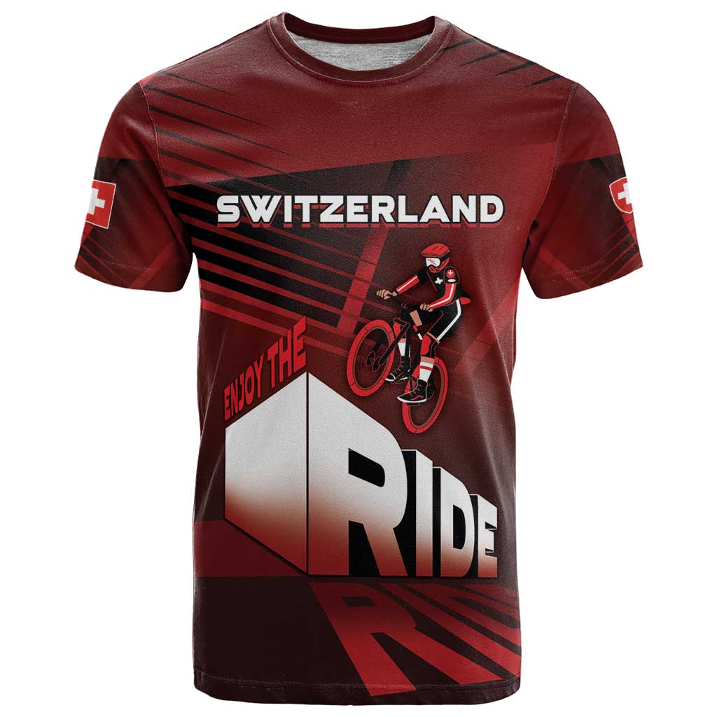Personalized Switzerland Cycling T Shirt Sporty Style - Wonder Print Shop