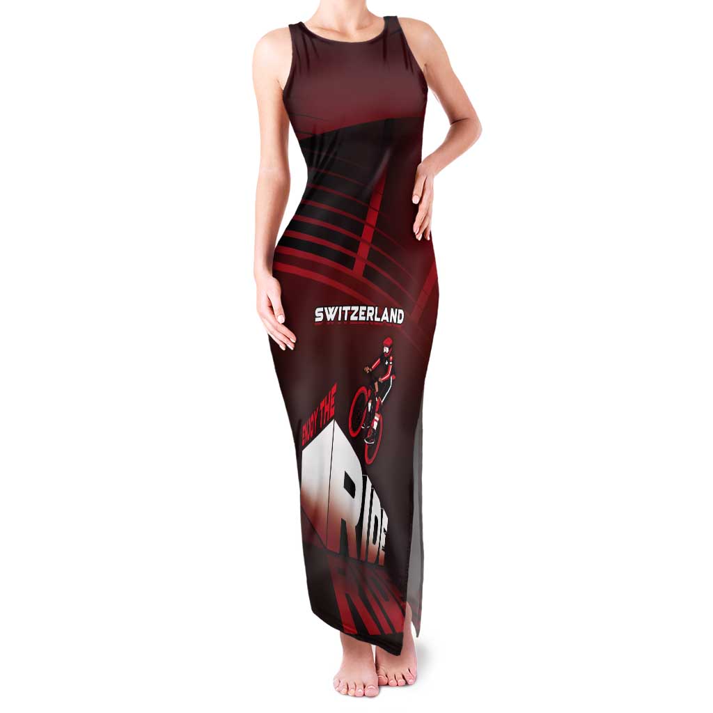 Personalized Switzerland Cycling Tank Maxi Dress Sporty Style - Wonder Print Shop