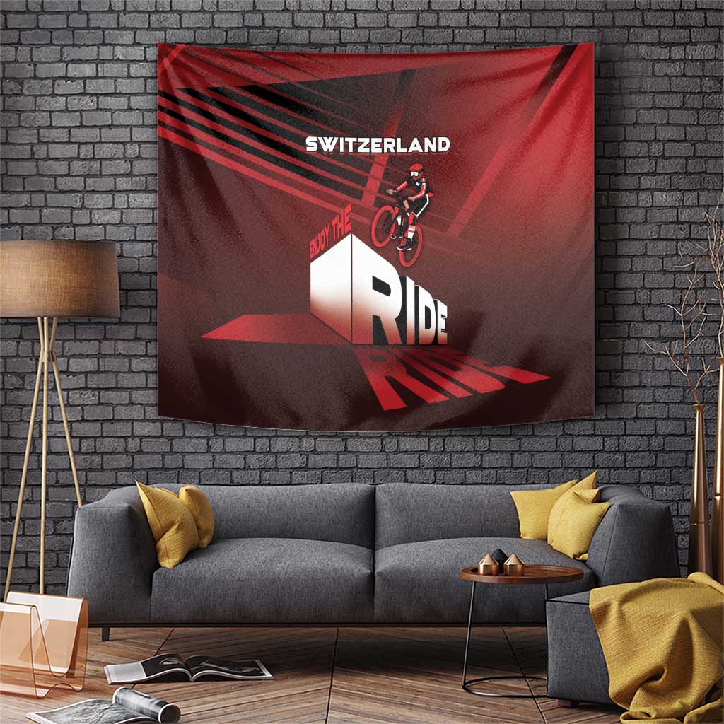 Switzerland Cycling Tapestry Sporty Style - Wonder Print Shop