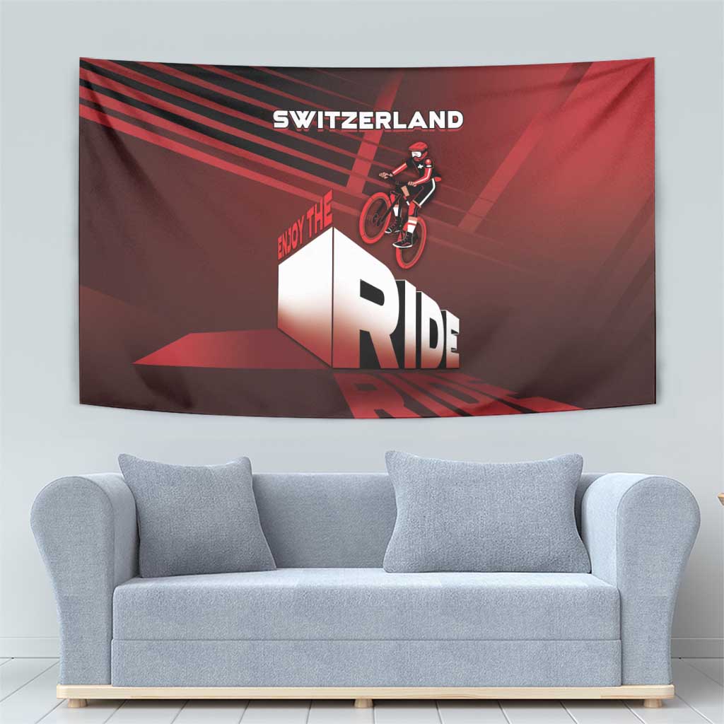 Switzerland Cycling Tapestry Sporty Style - Wonder Print Shop