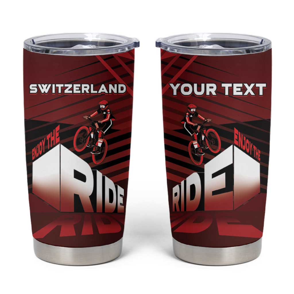 Personalized Switzerland Cycling Tumbler Cup Sporty Style - Wonder Print Shop