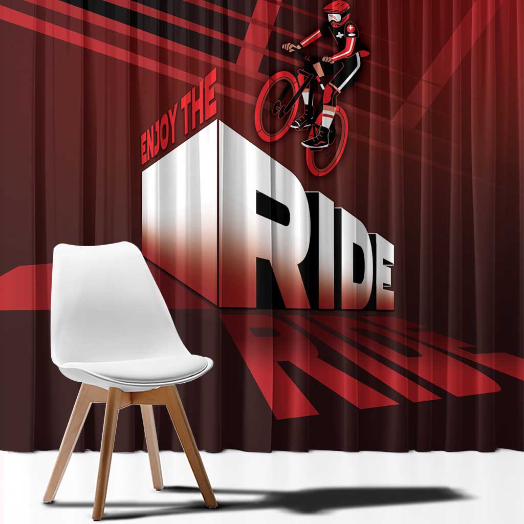 Switzerland Cycling Window Curtain Sporty Style - Wonder Print Shop