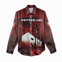 Personalized Switzerland Cycling Women Casual Shirt Sporty Style - Wonder Print Shop