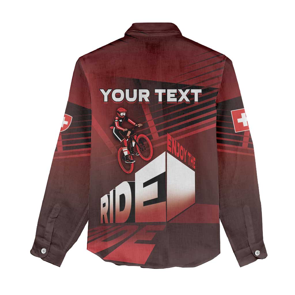 Personalized Switzerland Cycling Women Casual Shirt Sporty Style - Wonder Print Shop