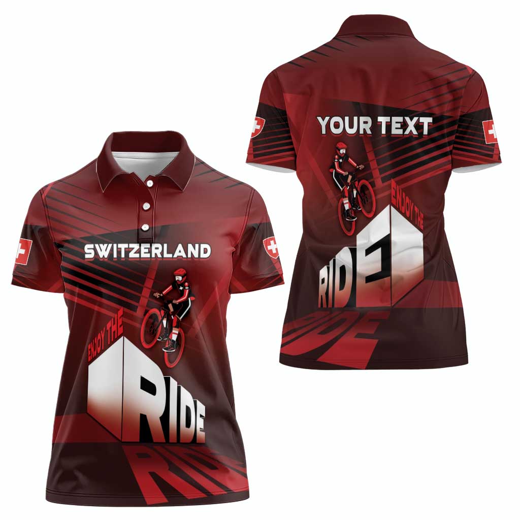 Personalized Switzerland Cycling Women Polo Shirt Sporty Style - Wonder Print Shop