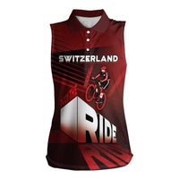 Personalized Switzerland Cycling Women Sleeveless Polo Shirt Sporty Style - Wonder Print Shop