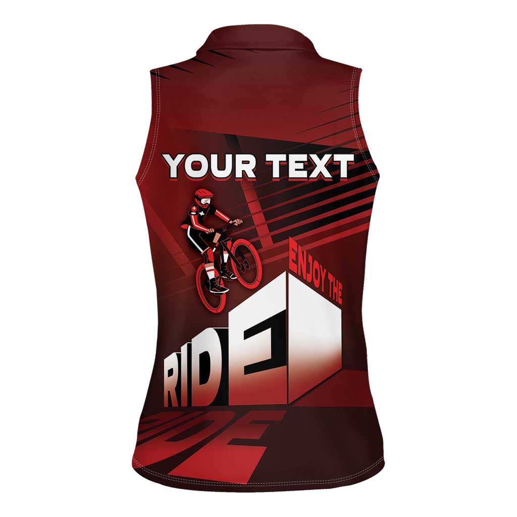 Personalized Switzerland Cycling Women Sleeveless Polo Shirt Sporty Style - Wonder Print Shop