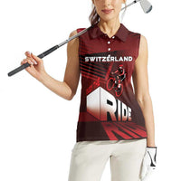 Personalized Switzerland Cycling Women Sleeveless Polo Shirt Sporty Style - Wonder Print Shop