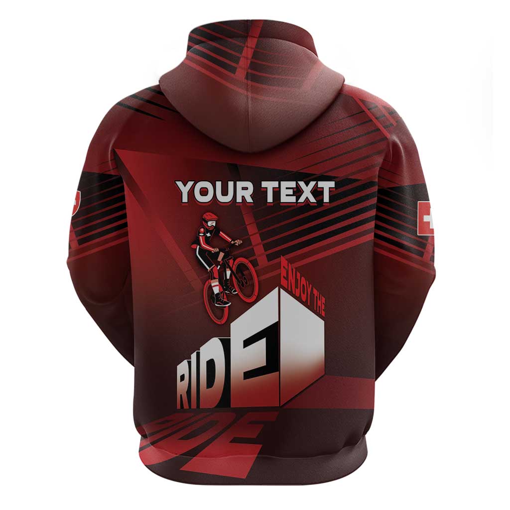 Personalized Switzerland Cycling Zip Hoodie Sporty Style - Wonder Print Shop