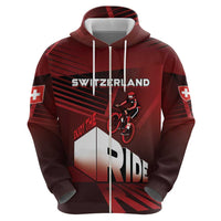 Personalized Switzerland Cycling Zip Hoodie Sporty Style - Wonder Print Shop