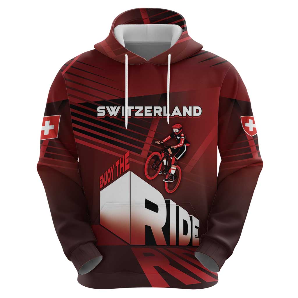 Personalized Switzerland Cycling Zip Hoodie Sporty Style - Wonder Print Shop