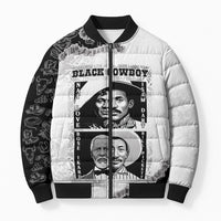 Black Cowboy Bomber Puffer Jacket African American Black History Unique Style