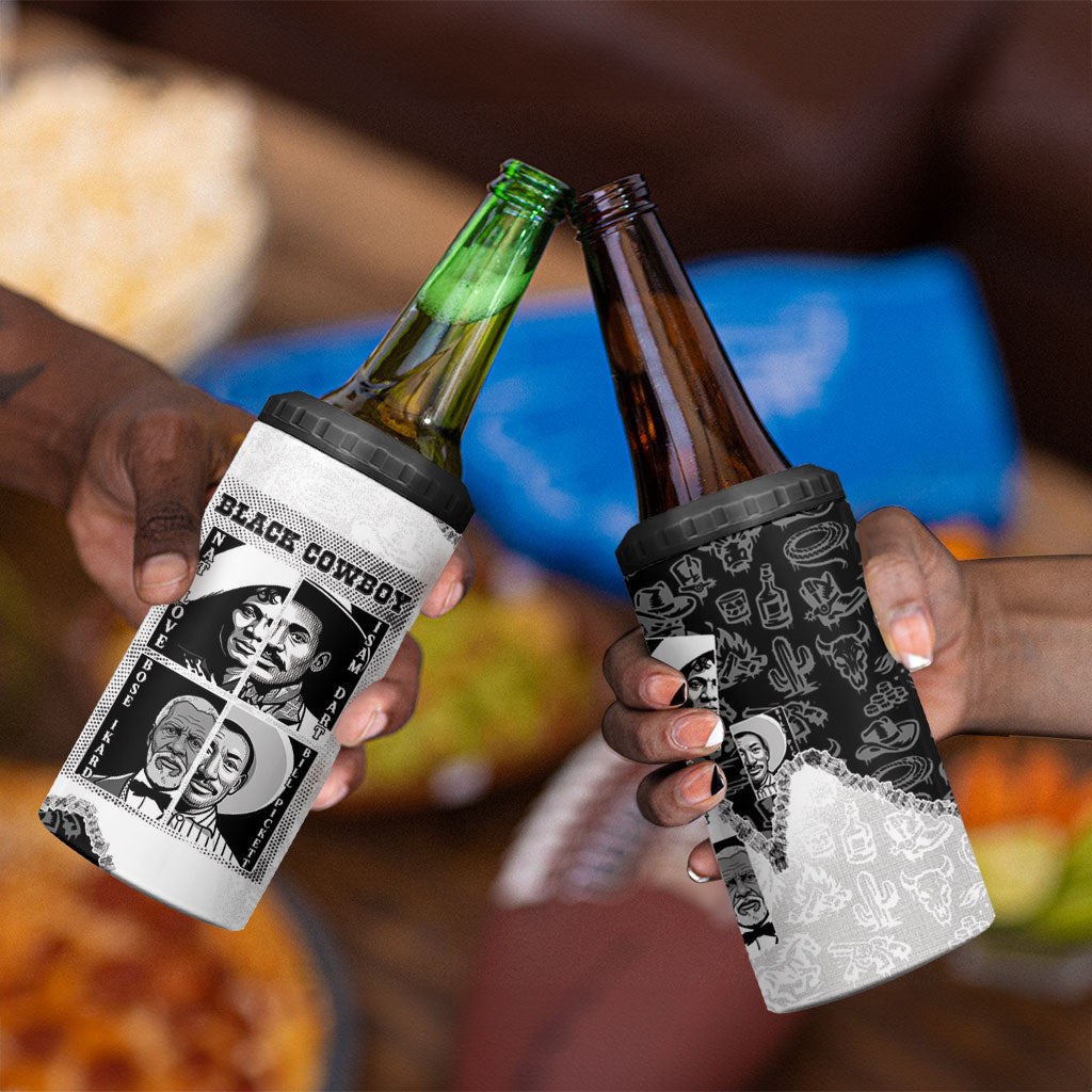 Black Cowboy 4 in 1 Can Cooler Tumbler African American Black History Unique Style