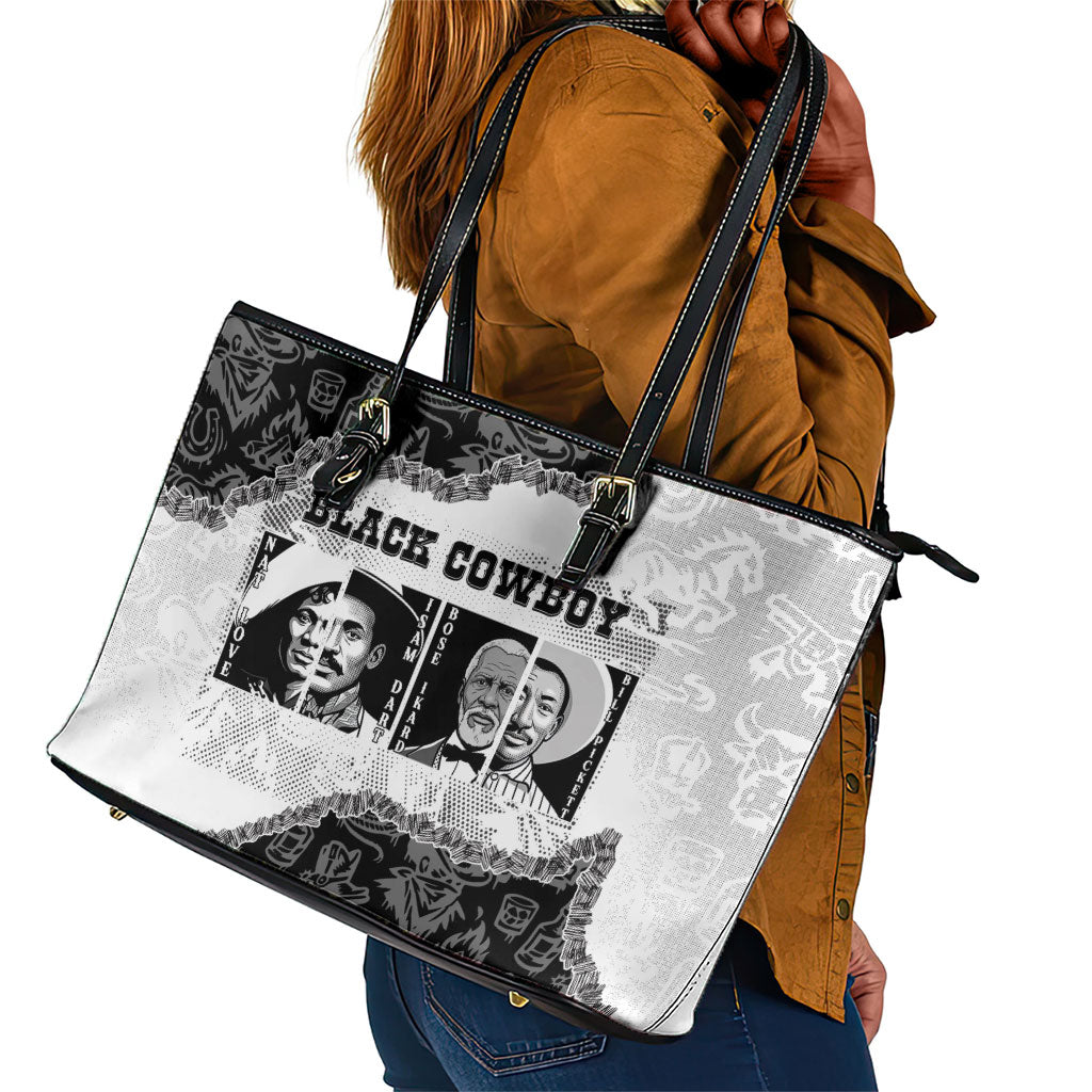 Black Cowboy Leather Tote Bag African American Black History Unique Style