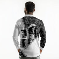 Black Cowboy Long Sleeve Polo Shirt African American Black History Unique Style