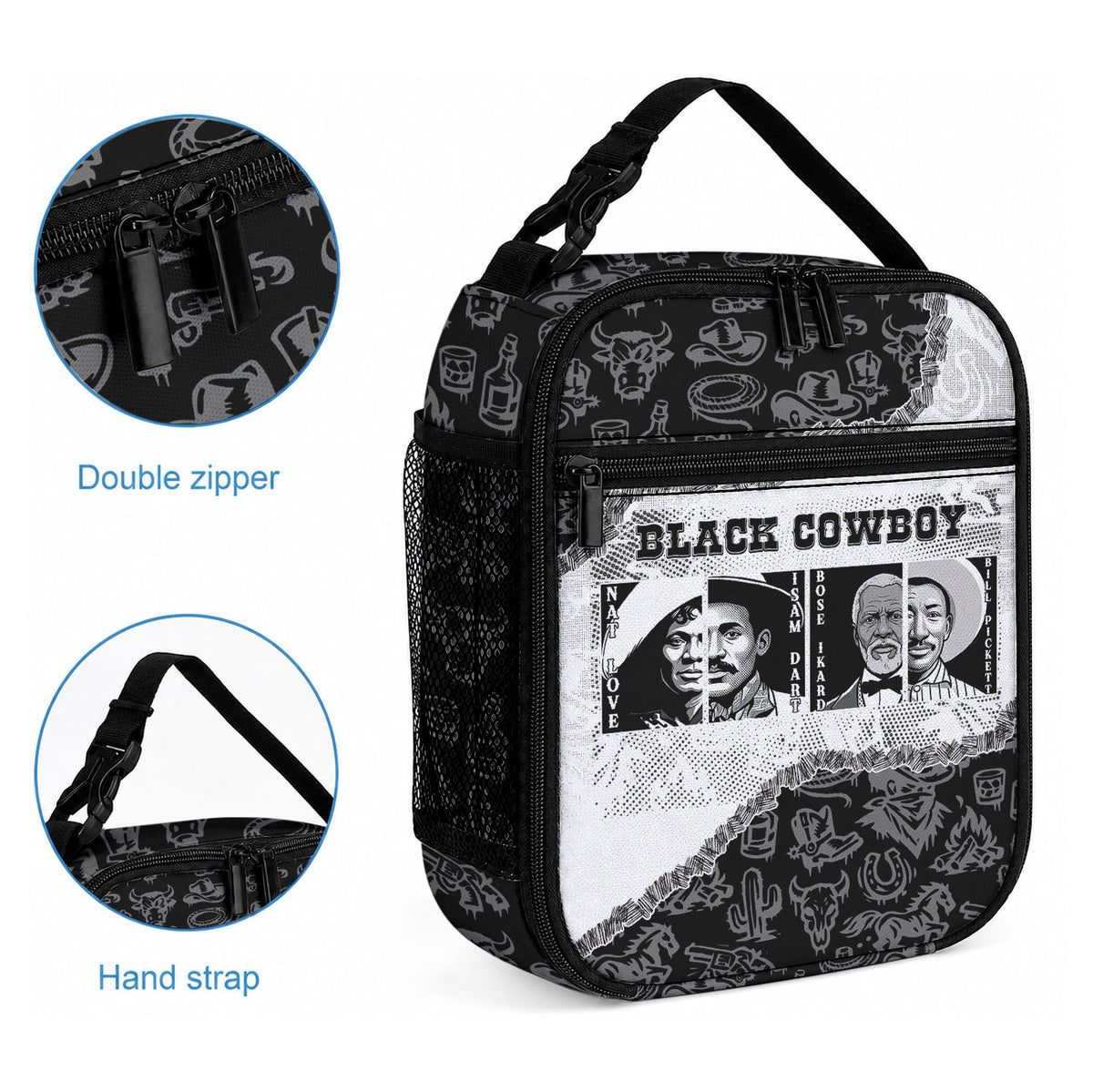 Black Cowboy Lunch Bag African American Black History Unique Style