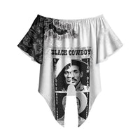 Black Cowboy Off Shoulder Wrap Waist Top African American Black History Unique Style