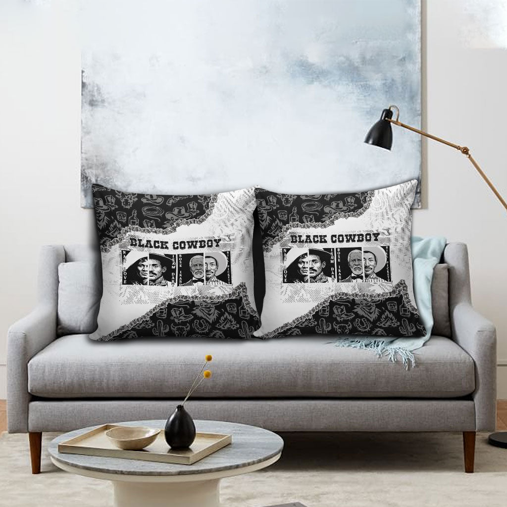 Black Cowboy Pillow Cover African American Black History Unique Style