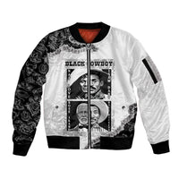 Black Cowboy Sleeve Zip Bomber Jacket African American Black History Unique Style