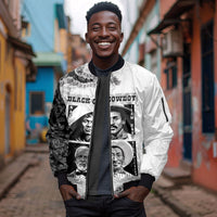 Black Cowboy Sleeve Zip Bomber Jacket African American Black History Unique Style