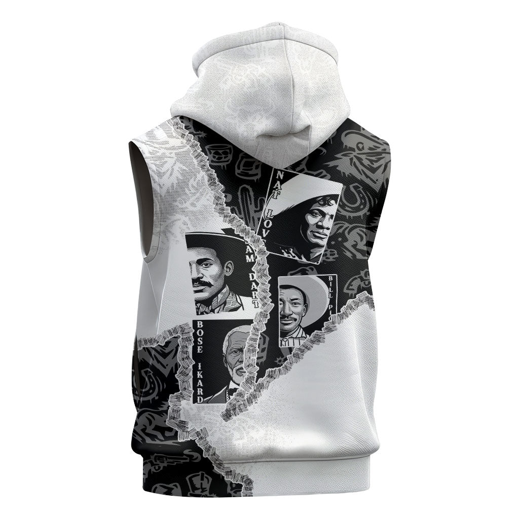 Black Cowboy Sleeveless Zip Hoodie African American Black History Unique Style
