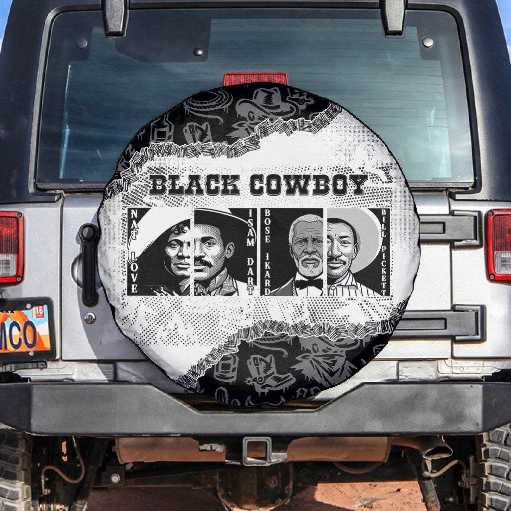 Black Cowboy Spare Tire Cover African American Black History Unique Style