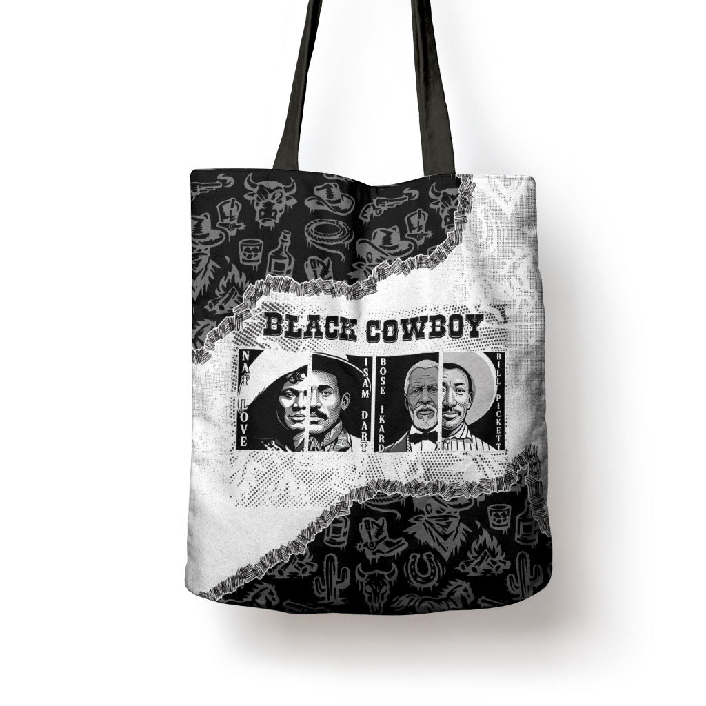 Black Cowboy Tote Bag African American Black History Unique Style