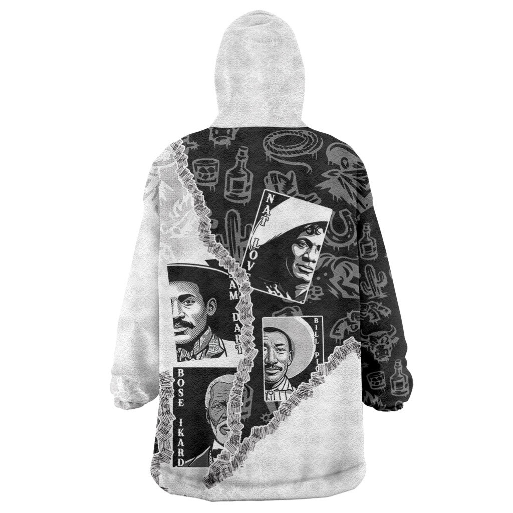 Black Cowboy Wearable Blanket Hoodie African American Black History Unique Style