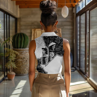 Black Cowboy Women Sleeveless Polo Shirt African American Black History Unique Style