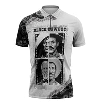 Black Cowboy Zipper Polo Shirt African American Black History Unique Style